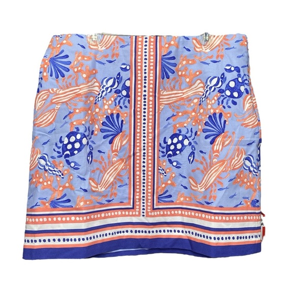 Talbots Canvas A-Line Skirt In Blue Sky Multi NWT - Picture 2 of 7